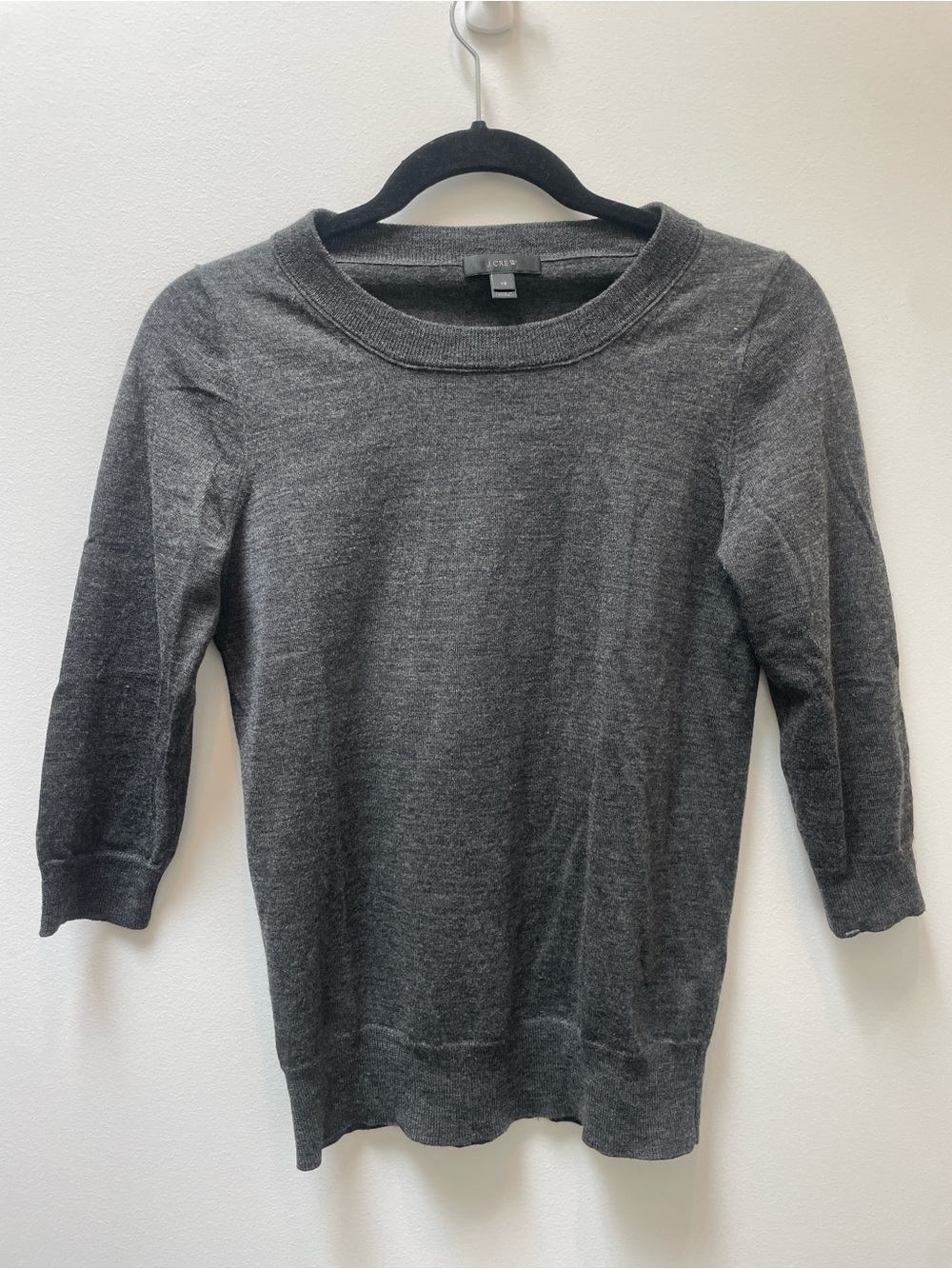 J. Crew 100% Merino Wool Sweater Size XS Charcoal Gray